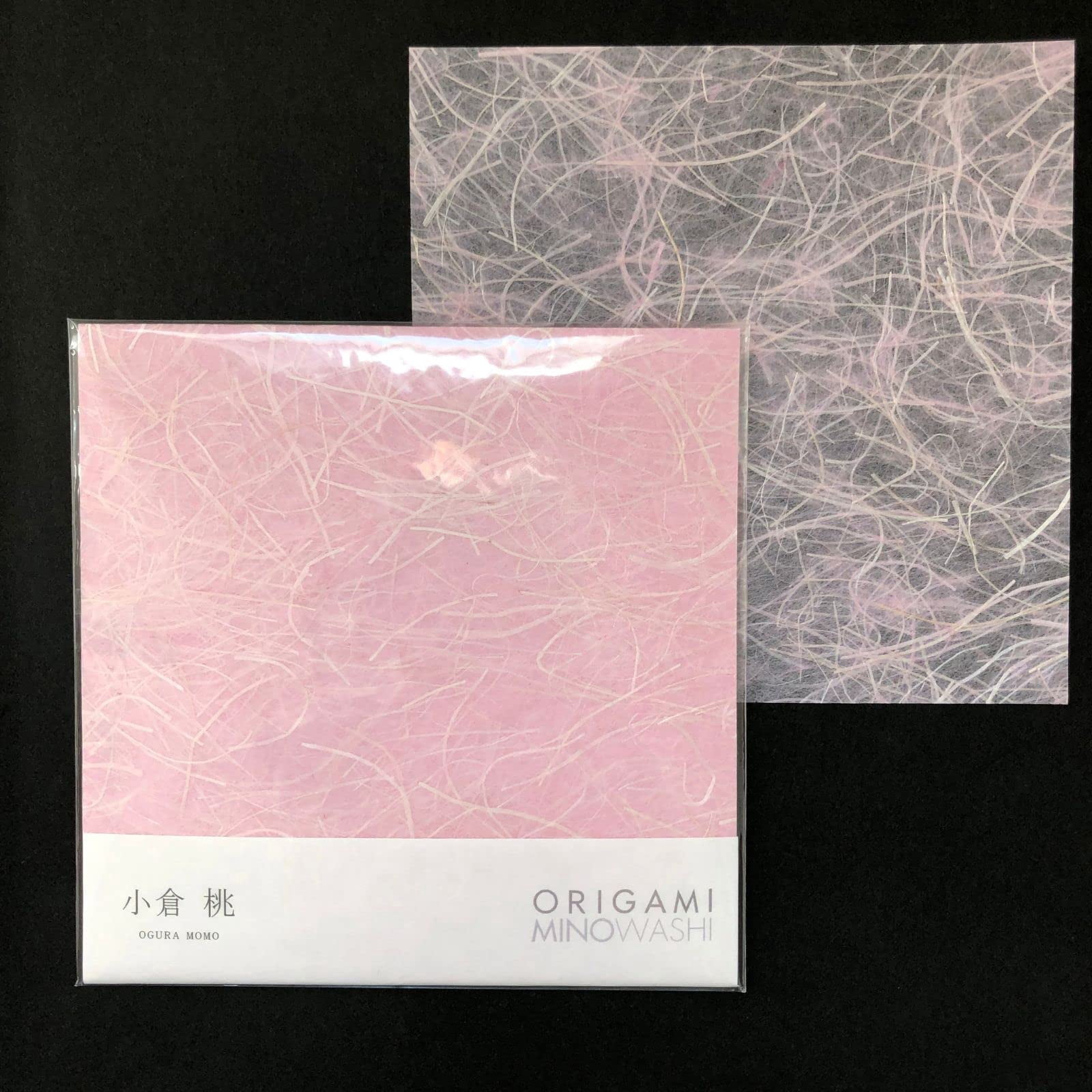 Japanese Mino Washi Origami Paper – Momo Pink, 6.1" Square, 20 Sheets, Natural Hemp Fiber, Made in Japan