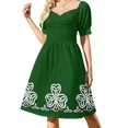thumbnail image 1 of Vestido de manga corta con trébol celta para mujer, vestidos de verano para mujer, vestidos de fiesta para mujer, vestidos de verano para mujer, 1 of 8