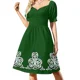 thumbnail image 2 of Vestido de manga corta con trébol celta para mujer, vestidos de verano para mujer, vestidos de fiesta para mujer, vestidos de verano para mujer, 2 of 7