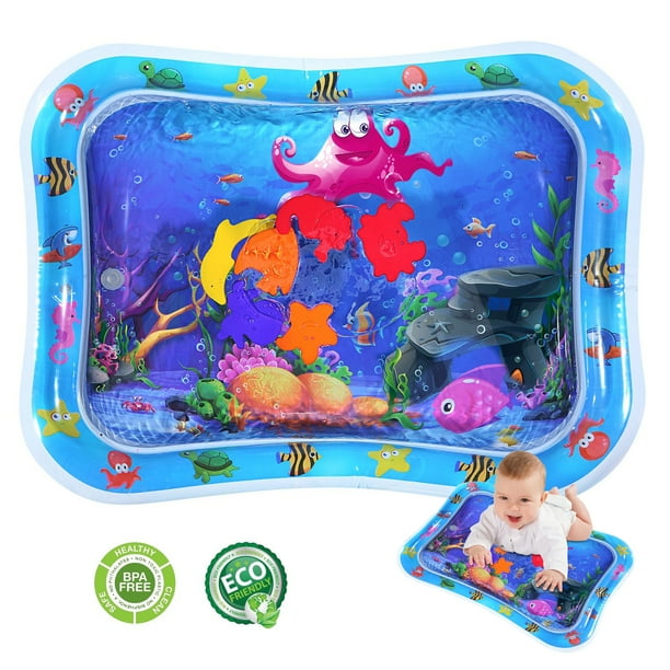 Tummy Time Mat, BUSATIA Inflatable Water Mat for 3 6 12 Months Infant ...