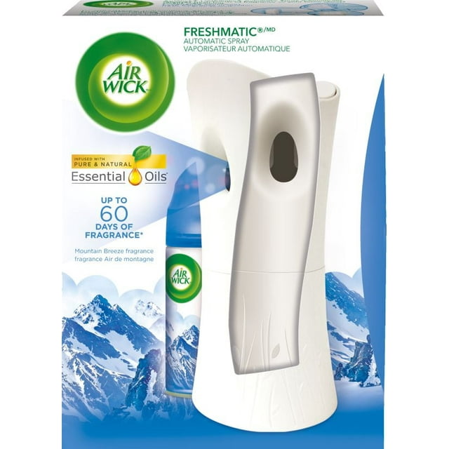AirWick Freshmatic Air Freshener, Automatic Spray Kit, Mountain Breeze, 1 Device + 1 Refill