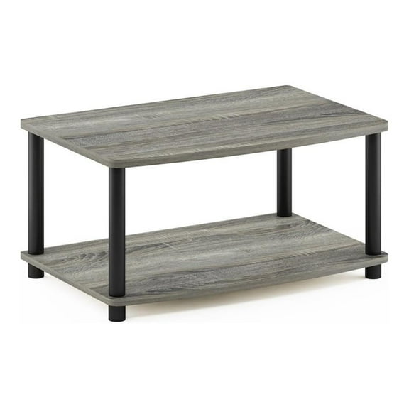 Maklaine Turn-N-Tube Wood Elevated TV Stand for TV up to 25" in Oak Gray/Black