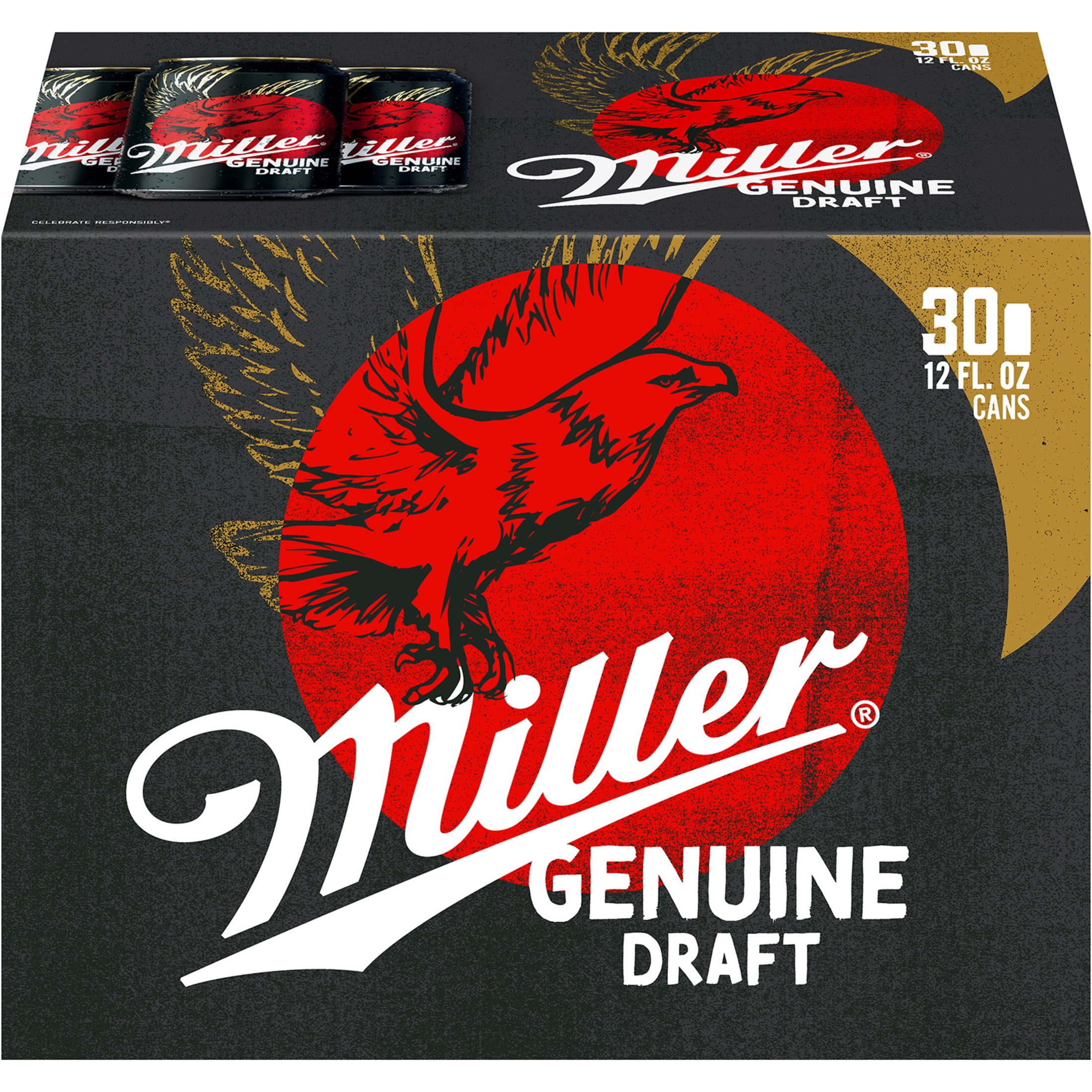 Miller Genuine Draft American Lager Beer, 30 Pack, 12 fl oz Aluminum Cans, 4.7% ABV