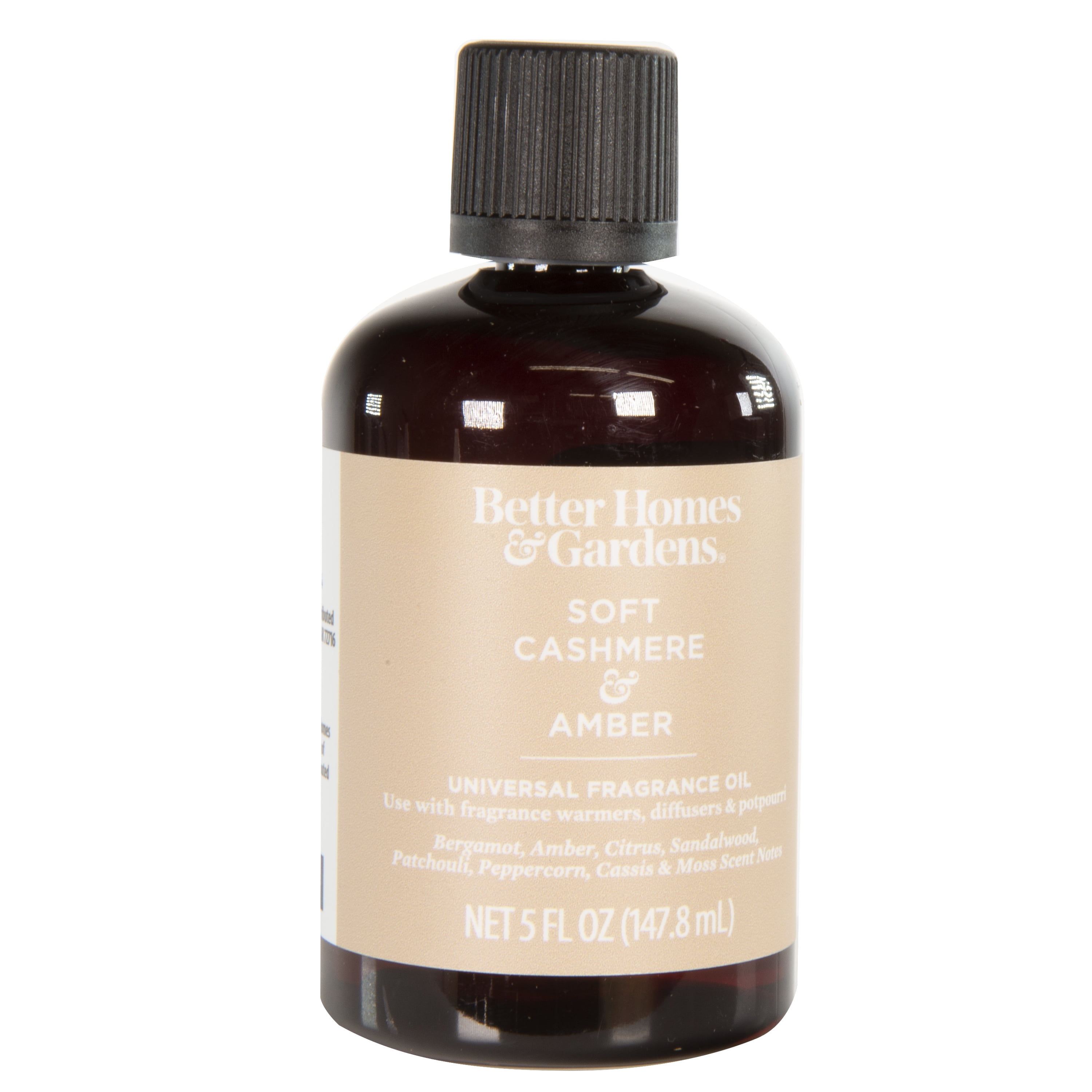 Better Homes & Gardens Universal Fragrance Oil, Soft Cashmere & Amber, 5 fl oz, for use with Fragrance Oil Diffusers, Fragrance Warmers, Potpourri, and Wicking Fragrance Diffusers