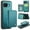 Green, variant on For Google Pixel 9 / 9 Pro Wallet Phone Case,with RFID Blocking,with Credit Card Holder Cash Slot ,Detachable Wallet Kickstand Leather Phone Case,Brown,For Google Pixel 9 / 9 Pro