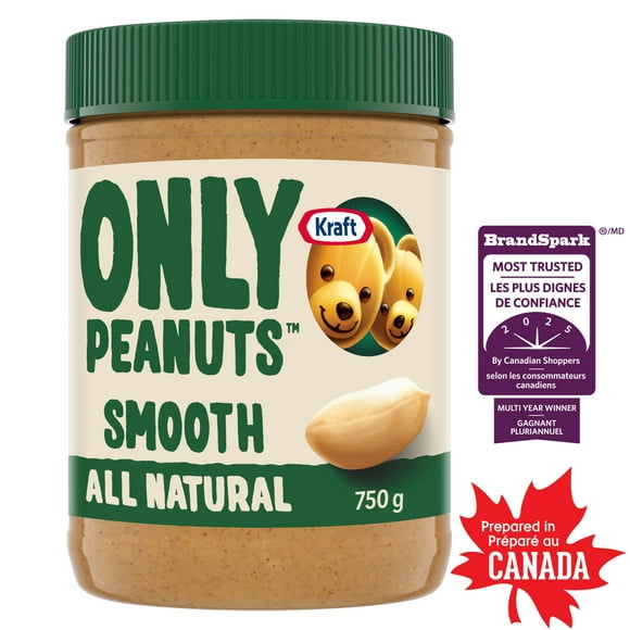 Kraft Only Peanuts All Natural Smooth Peanut Butter, 750g