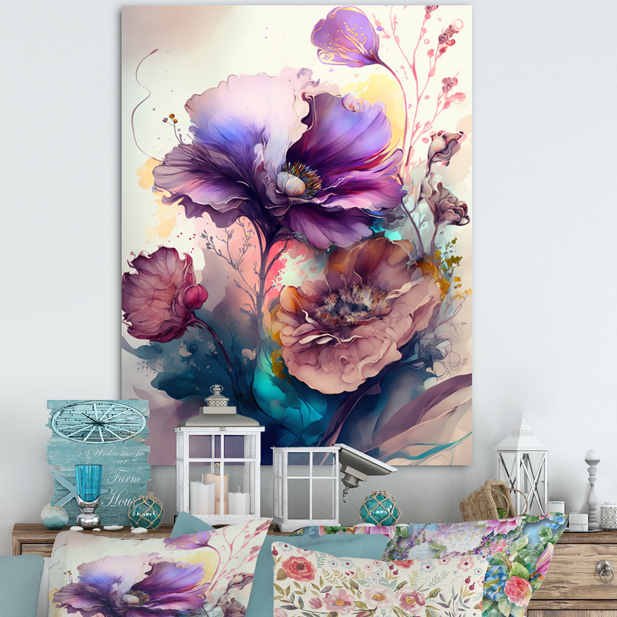 Designart Lavender Flowers Canvas Wall Art