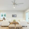 thumbnail image 2 of 52" Silver Crystal Ceiling Fan with 5 Reversible Blades, Light Kit, Remote Control and Pull Chain, 2 of 11