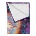 thumbnail image 2 of Astronomy Soft Flannel Fleece Throw Blanket, Psychedelic Backdrop with Nebula Outer Space Trippy Image Print, Cozy Plush for Indoor and Outdoor Use, 50" x 60", Purple Orange, by Ambesonne, 2 of 5