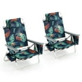 thumbnail image 2 of Patiojoy 2-Pack Folding Backpack Beach Chair 5-Position Outdoor Reclining Chairs with Pillow Dark Green, 2 of 10