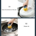 thumbnail image 5 of Kitchen Cleaning Tools Pan Scourer Brush Dish Washing Brush Cookware Scrubber Kitchen Cleaning Scrubbing Tool Blue yellow 1pcs, 5 of 9