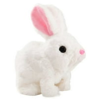 Easter Plush Toy Easter Electronic Interactive Toy Bunnies Can Walk and Talk with Sounds and Movements for Gift White