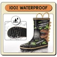 thumbnail image 4 of EUXTERPA Toddler Rain Boots for Boys Waterproof Kids Dinosaur Rubber Boots with Easy On Handles Toddler Size 10, 4 of 7
