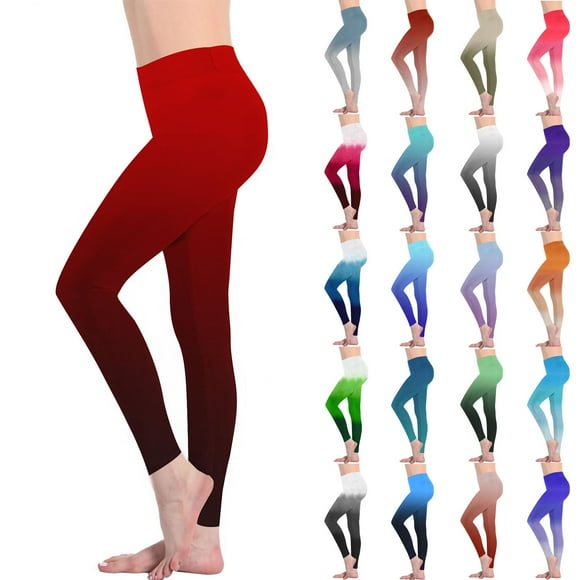 QATAINLAV Vente de Rentrée Sans Leggings pour Femmes Contrôle du Ventre Pantalon de Yoga de Gym Leggings de Sport Imprimés Dégradés Sans Coutures Collants Décontractés Taille Haute Pleine Longueur Violet G