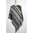 thumbnail image 3 of StylesILove Women Autumn Winter Knitted Zig-Zag Pullover Fringe Poncho Sweater Soft Wrap Cape Lightweight Shawl (Black), 3 of 6