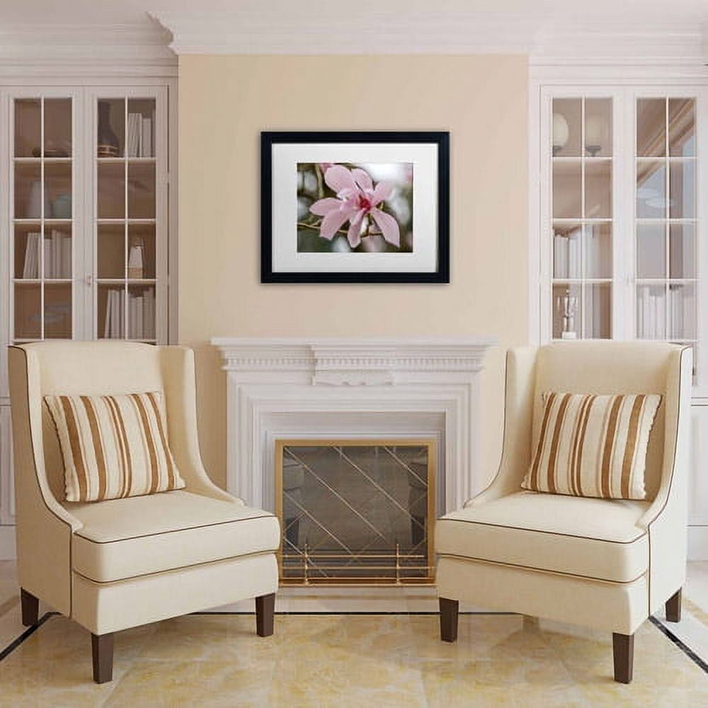 Trademark Fine Art "Magnolia" Canvas Art by Pierre Leclerc, White Matte/Black Frame