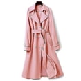 thumbnail image 3 of Jwl-gabardina para Mujer otoño nuevo liso doble botonadura manga larga cortavientos Mujer prendas de vestir exteriores elegante Gabardina Mujer 4xl, 3 of 5