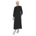 thumbnail image 2 of Black - Black - Crew neck - Unlined - Modest Dress - Refka, 2 of 5
