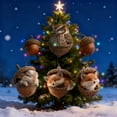thumbnail image 5 of Fwttom 5 Pcs Acorn Animal Christmas Ornaments - Cute Little Creature Hanging Christmas Tree Decorations, 2D Flat Small Accessories Xmas Holiday Decor, 5 of 9