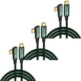 thumbnail image 1 of Cable de transferencia Tipo C GoldLink 2LI 3Pzas 2m Rápida 240 W 5-A Tipo C 90° Tipo C Verde., 1 of 1
