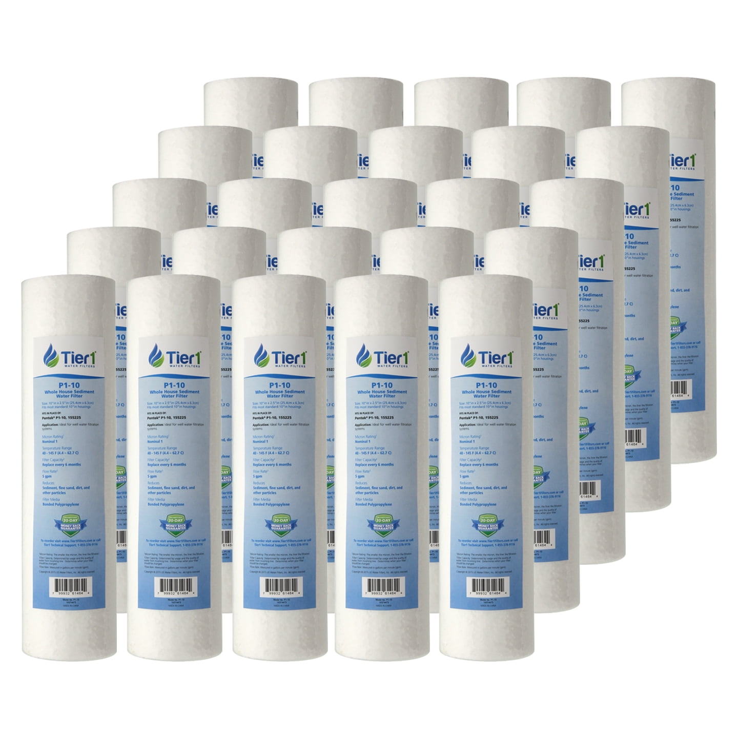 10 x 2.5 Inch 1 Micron Spun Polypropylene Sediment Water Filter 2 Pack