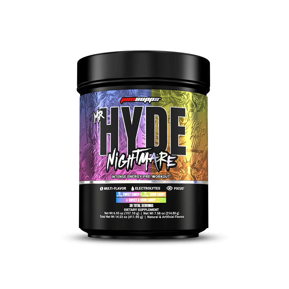 ProSupps Mr. HYDE Nightmare Dual Tub Pre-Workout Powder, Sweet Candy & Sour Candy, (15 servings per flavor) 30 servings total