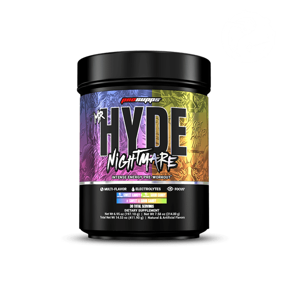 ProSupps Mr. HYDE Nightmare Dual Tub Pre-Workout Powder, Sweet Candy & Sour Candy, (15 servings per flavor) 30 servings total