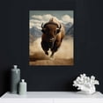 thumbnail image 5 of COMIO Brown Bison Running, Wildlife Artistic Wall Art, Framed Canvas Print, Wildlife Wall Hang, Wildlife Art Print, Brown Bison Wall Art, Watercolor, Canvas, 5 of 5