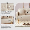 thumbnail image 6 of TUANLUO 70"L Living Room Velvet Sofa, Couches and Sofaes, Mid-Century Velvet Upholstered Sofa with 2 Pillows and Gold Metal Legs, Sofa Furniture for Living Room Apartment Office, Beige, 6 of 10