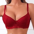 thumbnail image 2 of Bras for Women Lace Full Coverage Support Bra Red Size 80C, 2 of 8