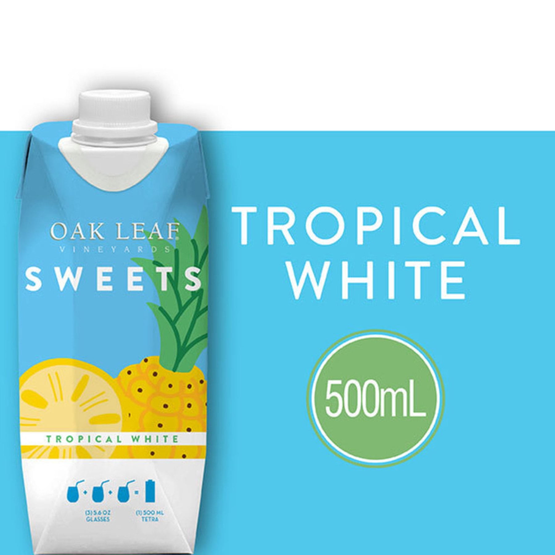 Oak Leaf Vineyards Sweets Tropical White California Flavored Wine, 500 ml Tetra-Pak, 8.5% ABV