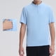 thumbnail image 5 of Blusa y camisa de manga corta con cuello alto para hombre, cuello alto, media cremallera, para fitness y ocio, deportiva, color liso, manga corta, blusas de poliéster para hombre, 5 of 6