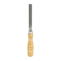 Uxcell Flat Medium Cut File 4" Double Cut Teeth High Carbon Steel with Wood Handle
