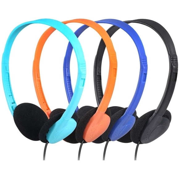 Auriculares para niños CN-Outlet para aula en volumen surtidos 5 pack, mayorista perfecto para escuelas, estudiantes, bibliotecas, laboratorios de computadoras y centros de examen (5Pack)