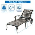 thumbnail image 3 of Spaco Chaise Lounge Chair Outdoor, Pool Lounge Chairs, Backrest Adjustable Courtyard Cast Aluminum Lying Bed, for Patio Garden Outdoor Beach, Bronze, 3 of 12