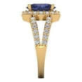 thumbnail image 3 of Clara Pucci 14K Yellow Gold 2.6ct BlueSapphire Halo Ring for Women, 3 of 7