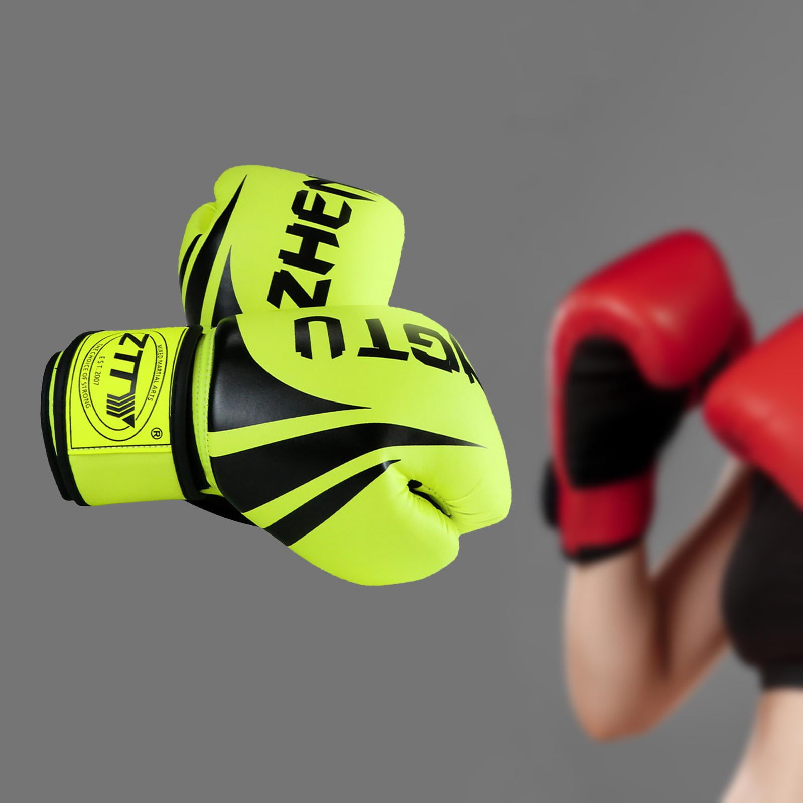 DimyFew Boxing Gloves Durable Lightweight Mma Protective Gear Sparring Gloves Karate for Green