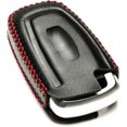 thumbnail image 4 of Vitodeco Genuine Leather Smart Key Fob Case Compatible with Lincoln Aviator, Lincoln Corsair, Lincoln Nautilus, Lincoln Navigator (5-Button, Black/Red), 4 of 6