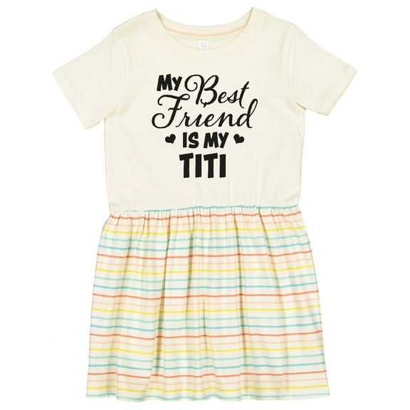 Inktastic My Best Friend is My Titi with Hearts Girls Toddler Dress