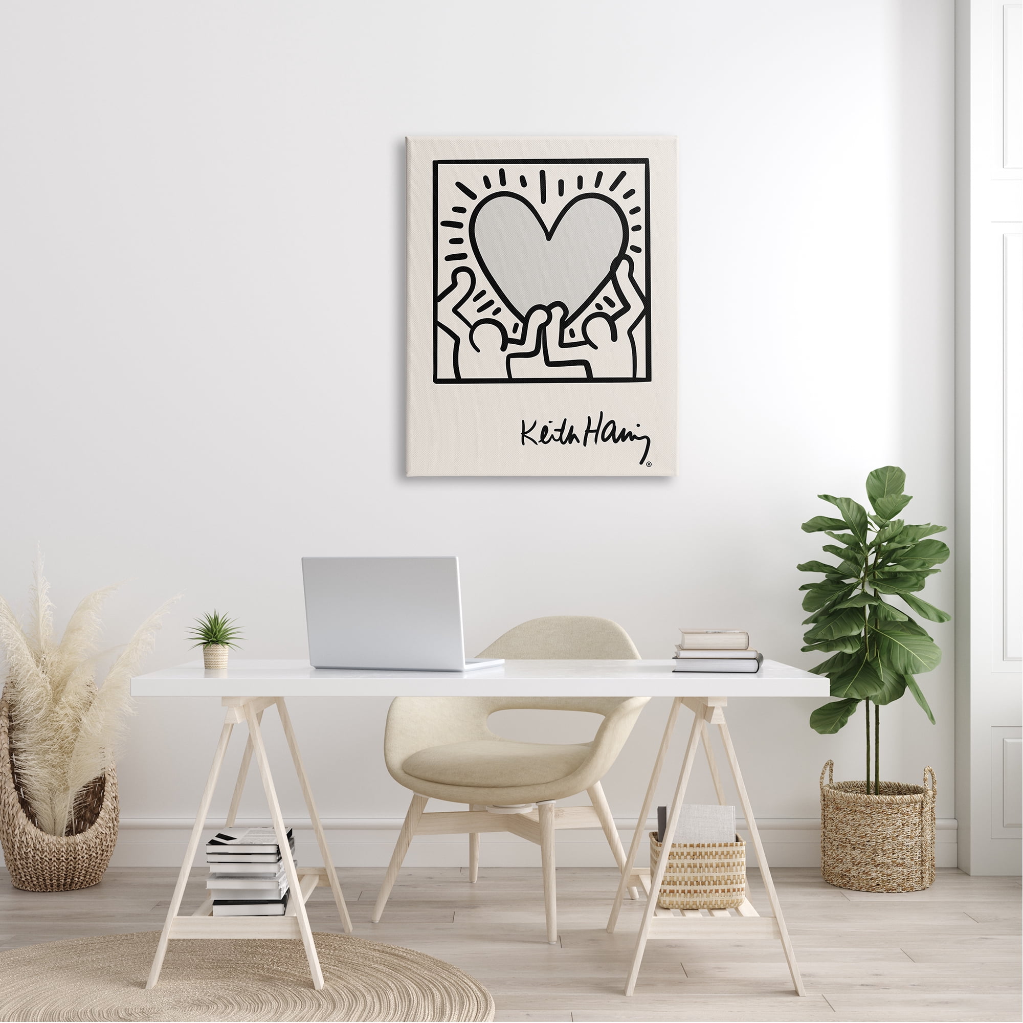 Stupell Industries Contemporary People Outline Heart Symbol Keith Haring Canvas Wall Art, 30 x 40, Design by Ros Ruseva