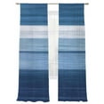 thumbnail image 2 of Navy Blue Sheer Curtains 84 Inches Long 2 Panels Gradient Stripe Abstract Lines Texture Modern Light Filtering Semi Sheer Window Curtains Drapes for Bedroom Living Room 52"x84", 2 of 7