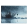 thumbnail image 1 of Horror House Cutting Board, Mysterious Women in Foggy Forest Bushes Nightmare Haze Lady Scary Hell Work of Art, Decorative Tempered Glass Cutting and Serving Board, Large Size, Blue, by Ambesonne, 1 of 1