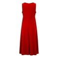 thumbnail image 3 of Women's Sleeveless Wrap V Neck Dress Casual A-Line Flowy Mid Long Maxi Dresses, 3 of 5