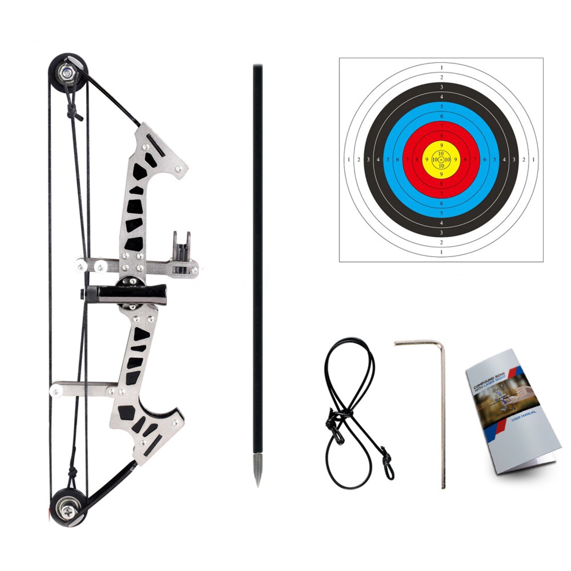 BESTSKY Archery Bow Set Left and Right Hand Compound Bow Hunting Bow Metal Material Catapult Rh/Lh for Practice Archery Bow and Arrow