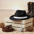 thumbnail image 5 of Hsqqdc Elegant Fedora Trilby Hat, Nonwoven Jazz Cap Classic Gentleman Panama Hat, 5 of 7
