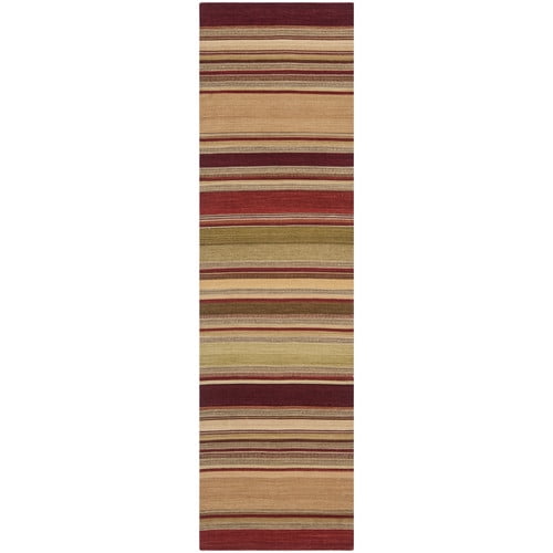 Safavieh Striped Kilim Hand-Woven Wool Brown/Green/Beige Area Rug