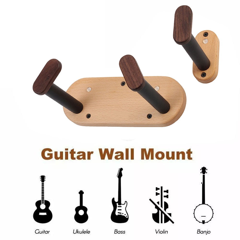 chengsi Wall Mount Guitar Hanger Hook Solid Beech Guitar Holder For Bass Ukulele Violin
