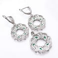 thumbnail image 2 of Emerald - Simulated, CZ 925 Sterling Silver Platinum Plated Pendant Earring Set PS8285, Emerald Pendant Earring Set, Gift For Her, Marquish Pendant Ea, 2 of 2
