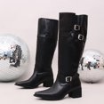 thumbnail image 5 of Women Mid-Calf Boots with Fashionable Buckle for Autumn Versatile Party Evening Wear, 5 of 9