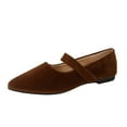 thumbnail image 2 of Miluxas Women's Flats Comfortable Pointed Toe Dress Flats Retro Soft Mary Jane Flats Coffee 6.5(38), 2 of 9